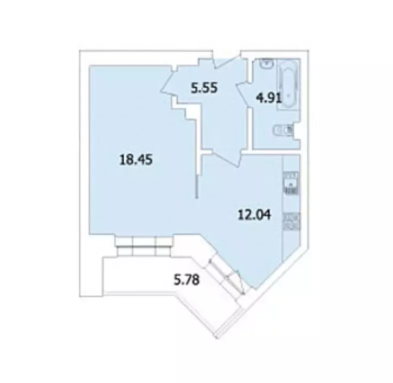 1-комнатная квартира: Санкт-Петербург, улица Васенко, 12 (40.9 м) - Фото 1