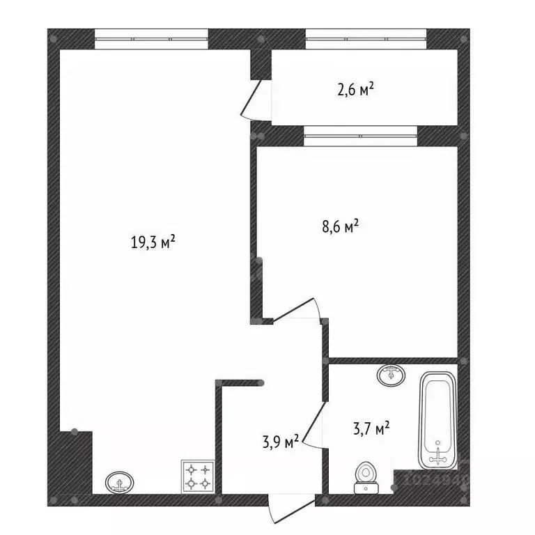 2-к кв. Башкортостан, Уфа ул. Энтузиастов, 7 (35.5 м) - Фото 1