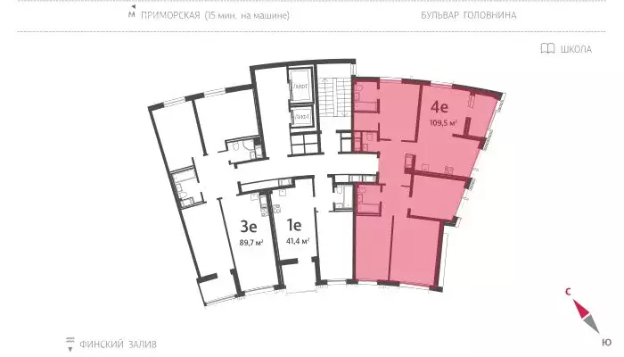 4-комнатная квартира: Санкт-Петербург, набережная Миклухо-Маклая, 3к1 ... - Фото 1