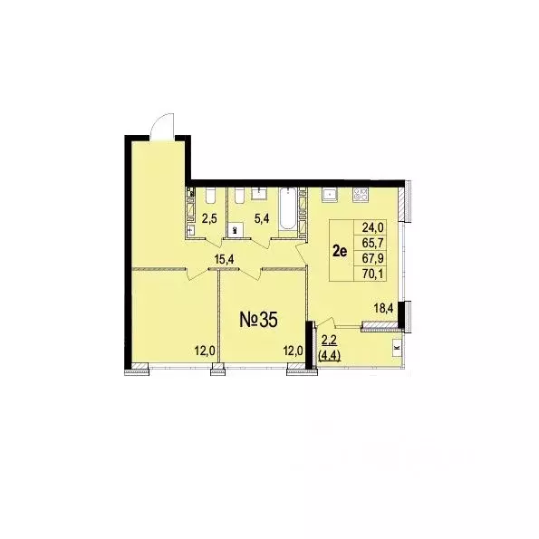 2-к кв. Ярославская область, Ярославль ул. Лисицына, 23 (67.7 м) - Фото 1