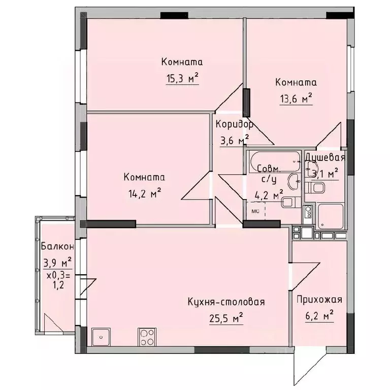 3-к кв. Удмуртия, Ижевск ул. Холмогорова, 89 (87.43 м) - Фото 0