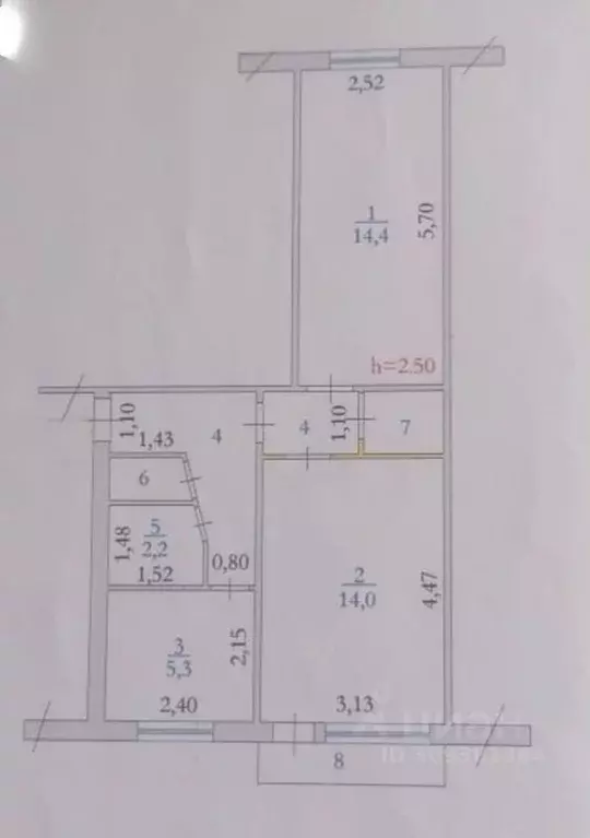 2-к кв. Ханты-Мансийский АО, Нефтеюганск 9-й мкр, 20 (45.0 м) - Фото 0