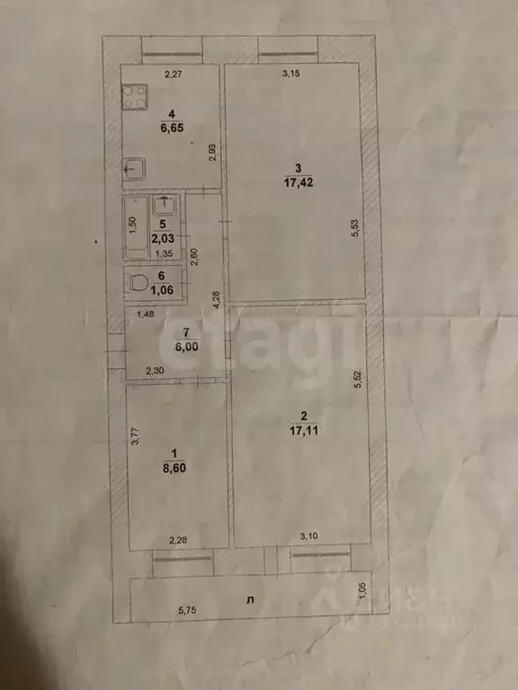 3-к кв. Ульяновская область, Ульяновск ул. Пушкарева, 24 (61.9 м) - Фото 2