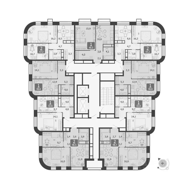 1-к кв. Москва 3-я оч., Шагал жилой комплекс (38.6 м) - Фото 1