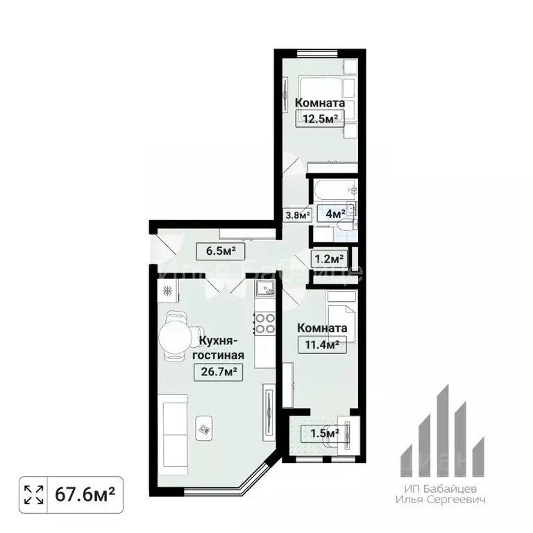 2-к кв. Московская область, Долгопрудный просп. Ракетостроителей, 7к1 ... - Фото 2