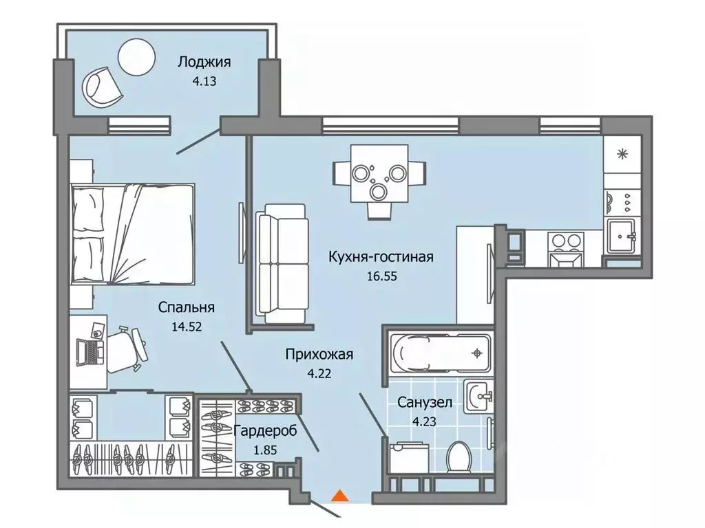 1-к кв. Ульяновская область, Ульяновск ул. Героя Российской Федерации ... - Фото 0