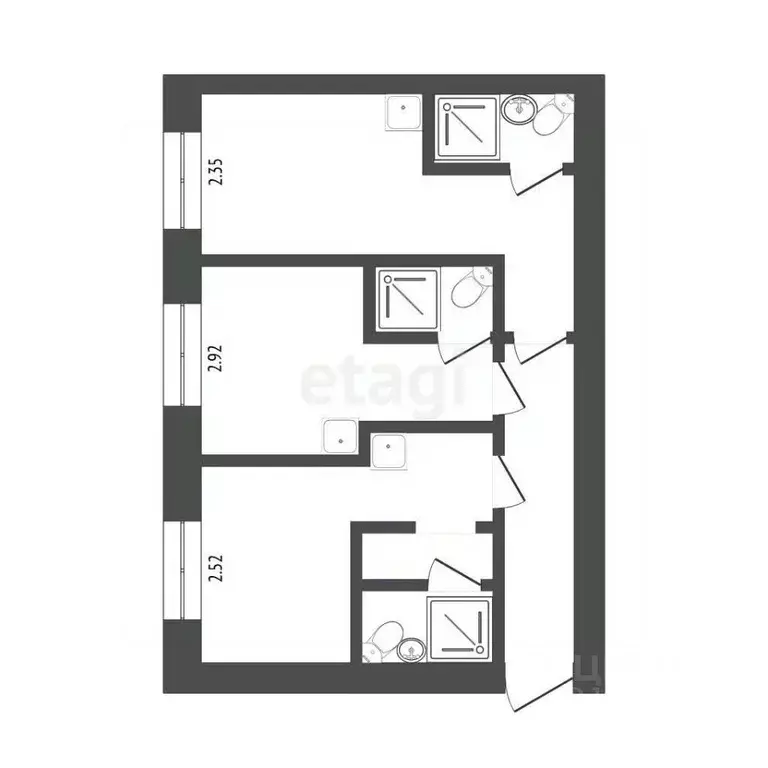 2-к кв. Тюменская область, Тюмень ул. Котовского, 15 (42.9 м) - Фото 2
