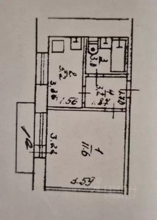 1-к кв. Астраханская область, Астрахань ул. Куликова, 56к1 (23.0 м) - Фото 1