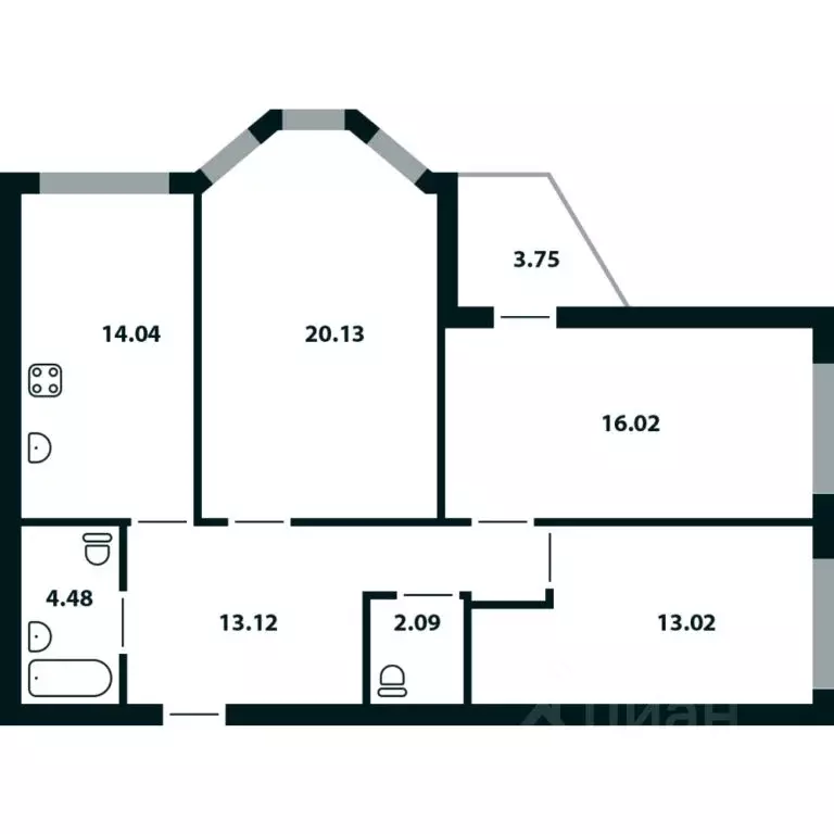 3-к кв. Липецкая область, Липецк Взлетный мкр,  (84.79 м) - Фото 0