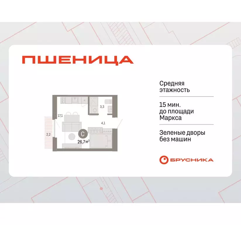 Квартира-студия: Новосибирский район, рабочий посёлок Краснообск, 3-й ... - Фото 1