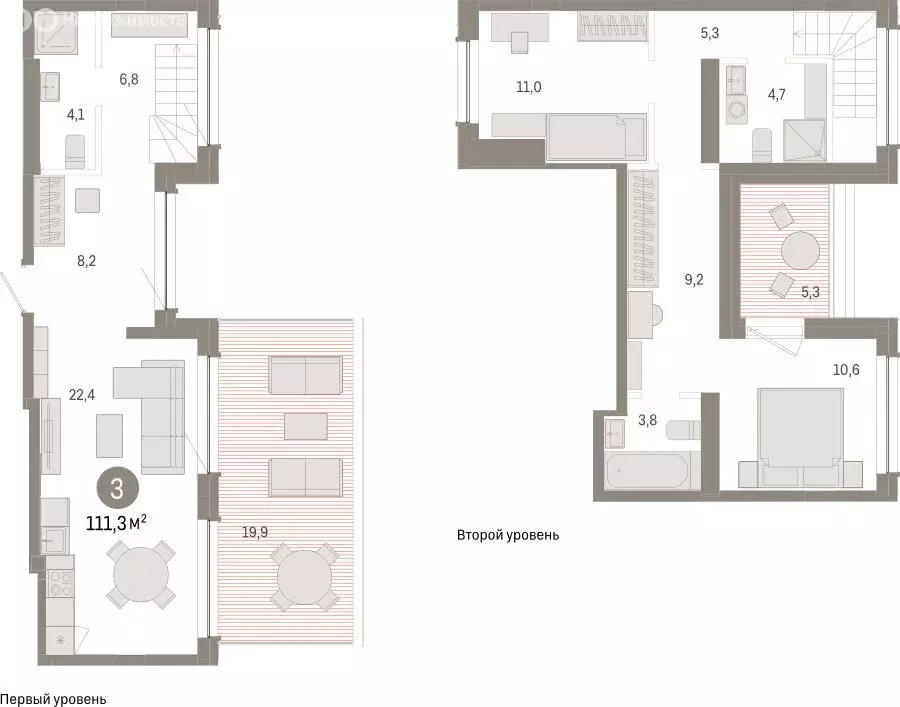 3-комнатная квартира: Тюмень, улица Муравленко, 9/2 (111.25 м) - Фото 1