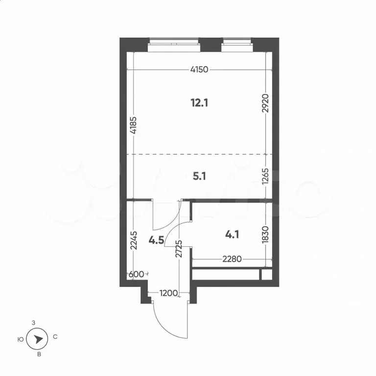 Квартира-студия, 25,8 м, 11/15 эт. - Фото 1