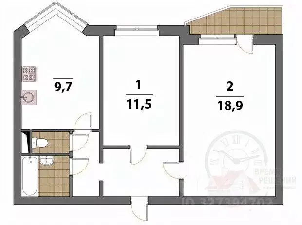 2-к кв. Москва Ангарская ул., 51к2 (51.1 м) - Фото 2