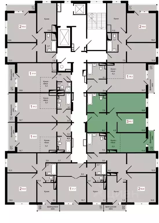 3-к кв. Красноярский край, Красноярск Пашенный мкр,  (65.7 м) - Фото 1