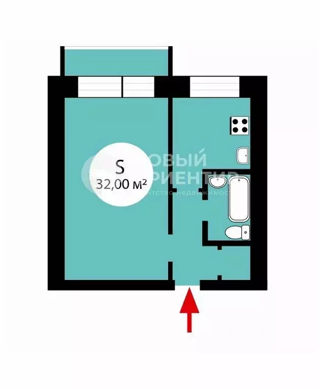 1-к кв. Свердловская область, Екатеринбург ул. Крауля, 4 (32.0 м) - Фото 2