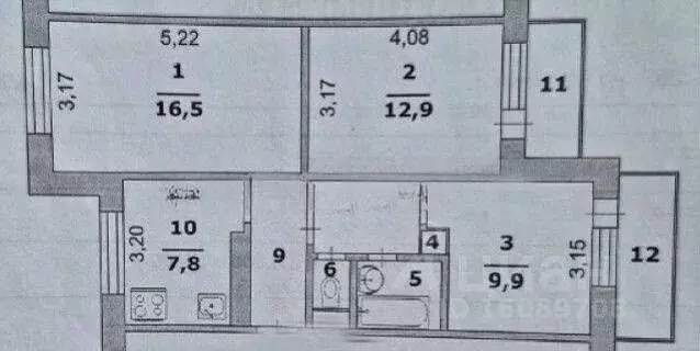 3-к кв. Белгородская область, Белгород ул. Чапаева, 28 (58.6 м) - Фото 2