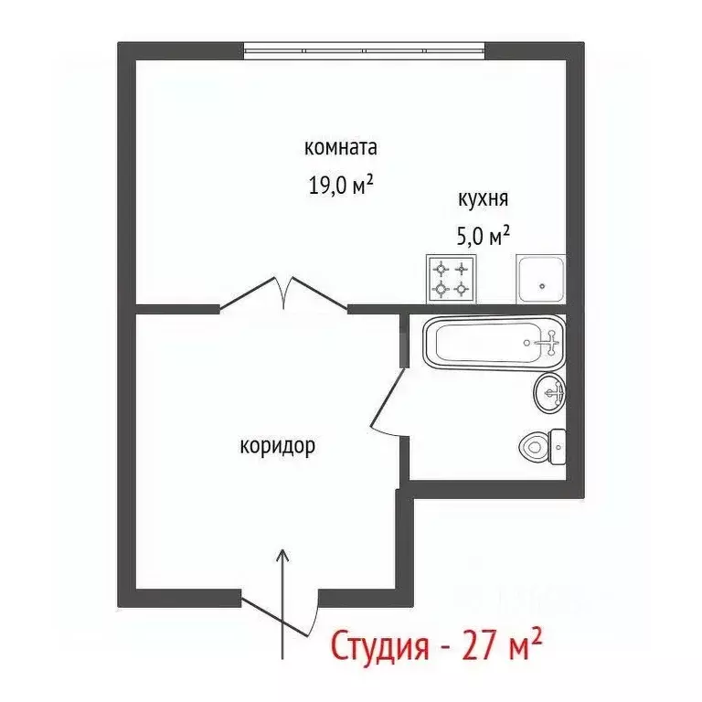 Студия Свердловская область, Екатеринбург пер. Парковый, 12 (26.8 м) - Фото 1