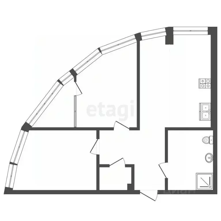 2-к кв. Ростовская область, Ростов-на-Дону Береговая ул., 6 (60.0 м) - Фото 1