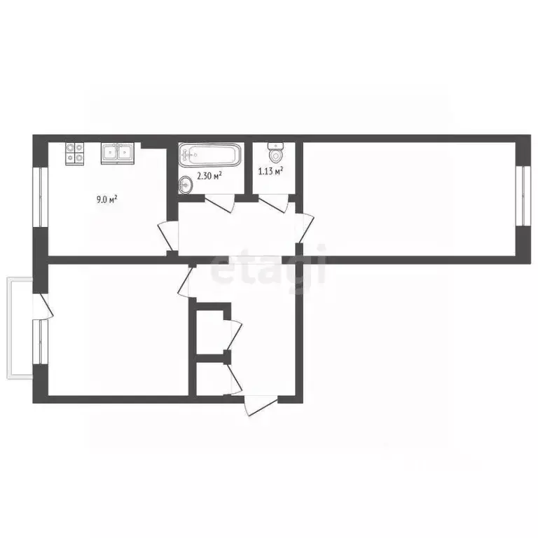 2-к кв. Псковская область, Гдовский район, Добручинская волость, пос. ... - Фото 1