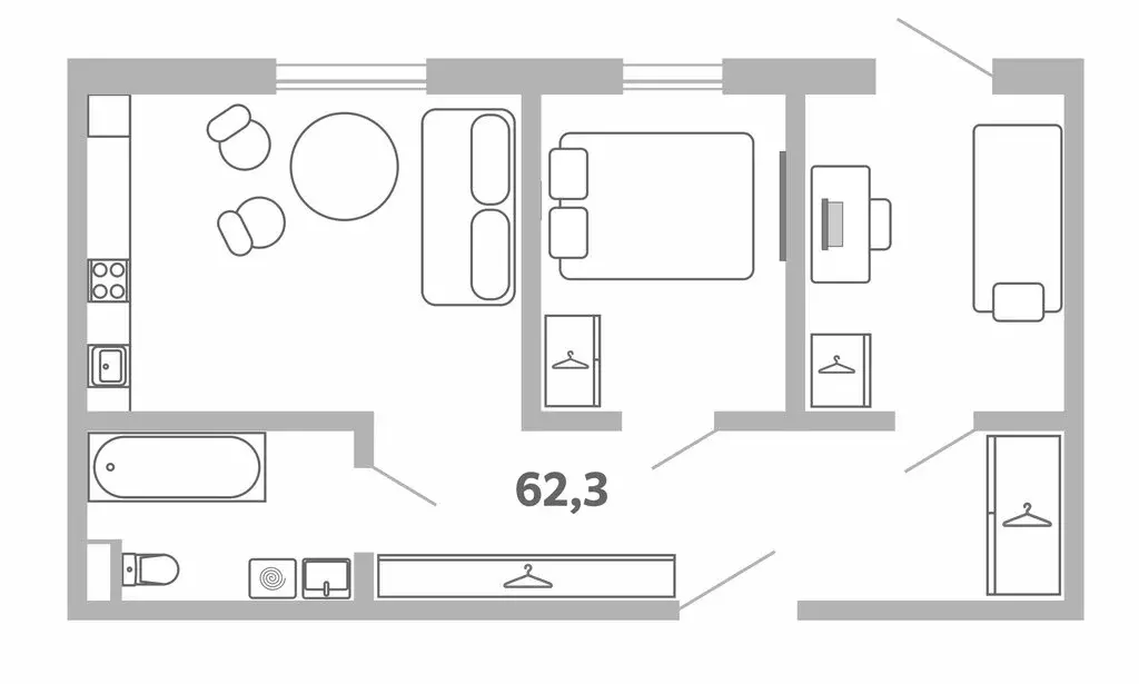 3-комнатная квартира: Химки, Весенний бульвар, 4 (62.3 м) - Фото 2