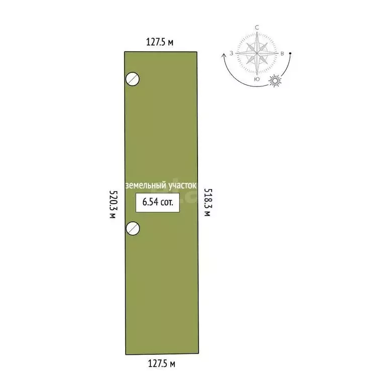 Участок в Красногвардейский район, село Пятихатка (654 м) - Фото 1