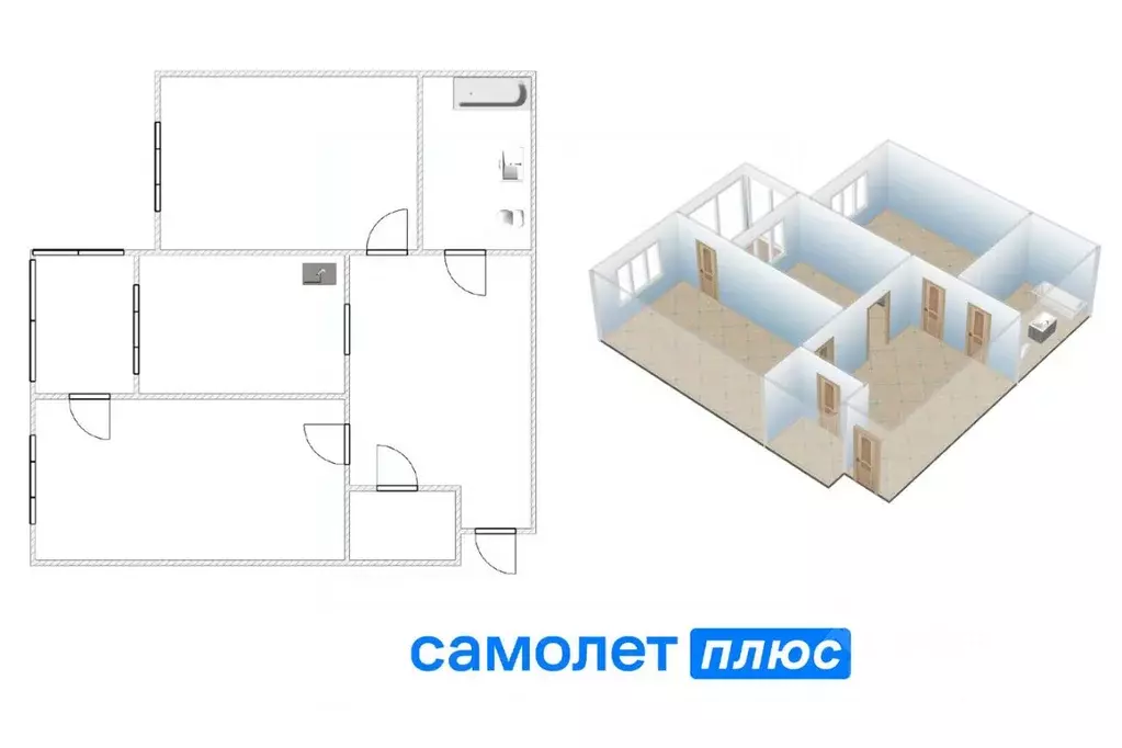 3-к кв. Кемеровская область, Кемерово ул. Юрия Двужильного, 32Б (65.5 ... - Фото 2