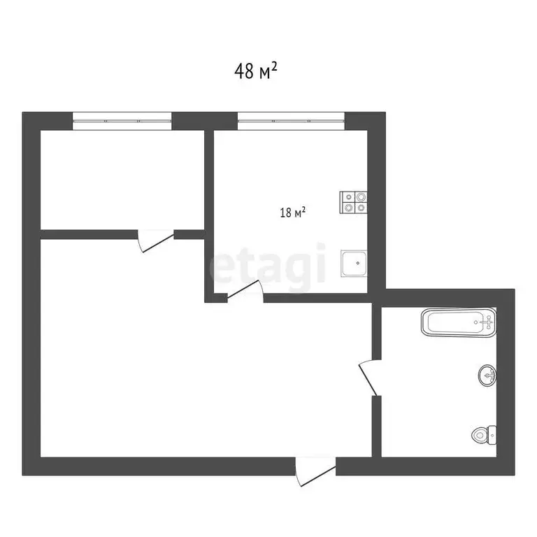1-комнатная квартира: Пятигорск, Оранжерейная улица, 17к1 (48 м) - Фото 0