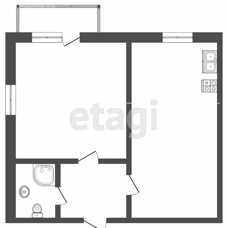 Квартира-студия: Ростов-на-Дону, Береговая улица, 61/1Б (37 м) - Фото 1