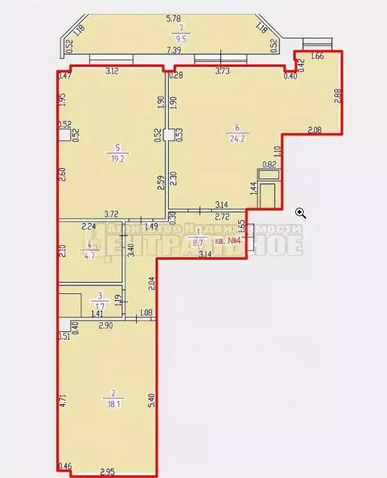 2-к кв. Смоленская область, Смоленск Кловская ул., 11А (86.0 м) - Фото 1