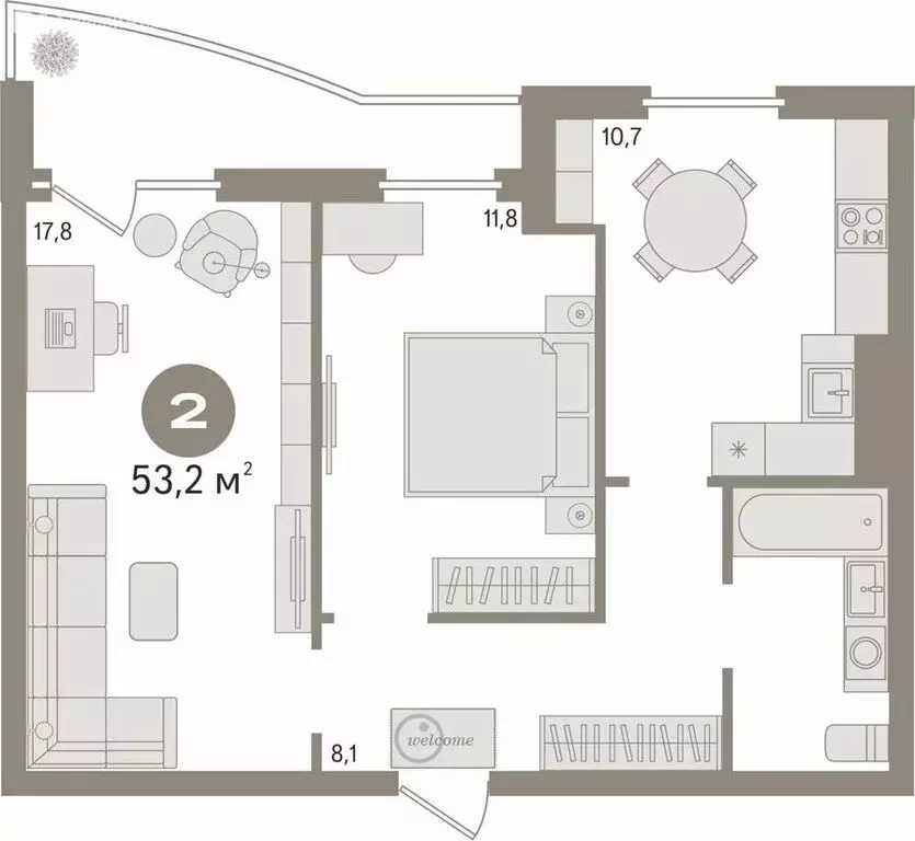 2-комнатная квартира: Екатеринбург, улица Гастелло, 32 (53.2 м) - Фото 1