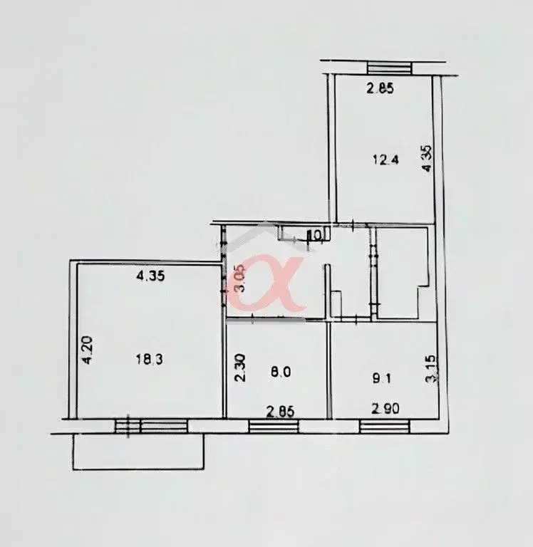 3-к кв. Кемеровская область, Кемерово Октябрьский просп., 70 (63.7 м) - Фото 2