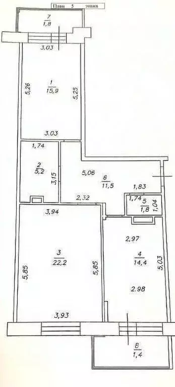 3-к кв. Татарстан, Казань Профессора Камая ул., 8А (70.1 м) - Фото 2
