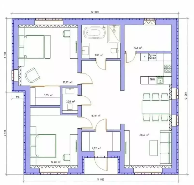 Дом в село Отрадное, Брюсов переулок (124 м) - Фото 2