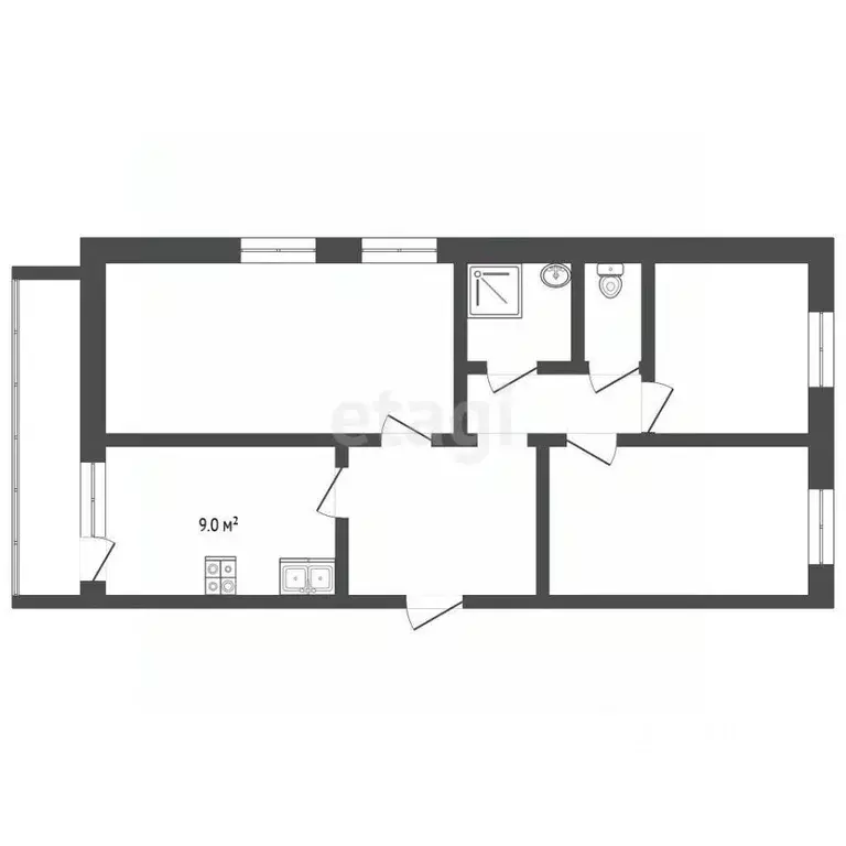 3-к кв. Москва пос. Рогово, ул. Юбилейная, 15 (66.0 м) - Фото 2