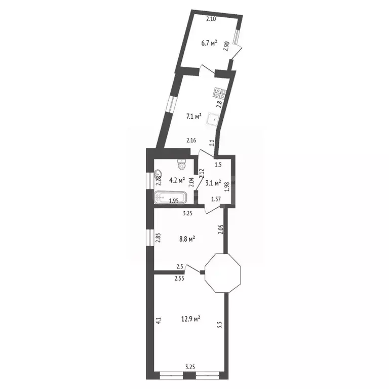 2-к кв. Тамбовская область, Тамбов Мичуринская ул., 113 (36.1 м) - Фото 2
