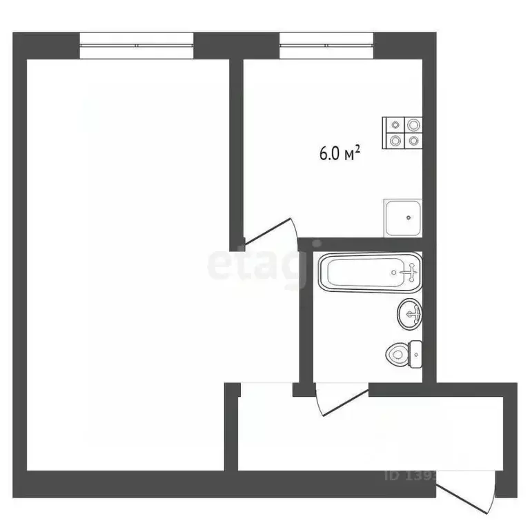 1-к кв. Тюменская область, Тюмень Севастопольская ул., 15 (32.4 м) - Фото 1