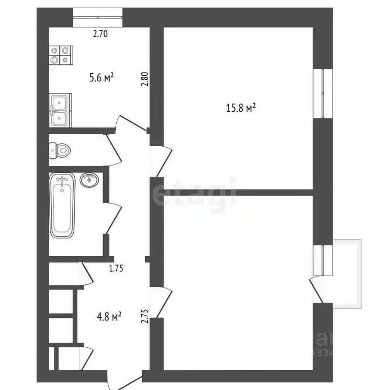 Комната Тюменская область, Тюмень Микрорайон мыс, ул. Судоремонтная, ... - Фото 2