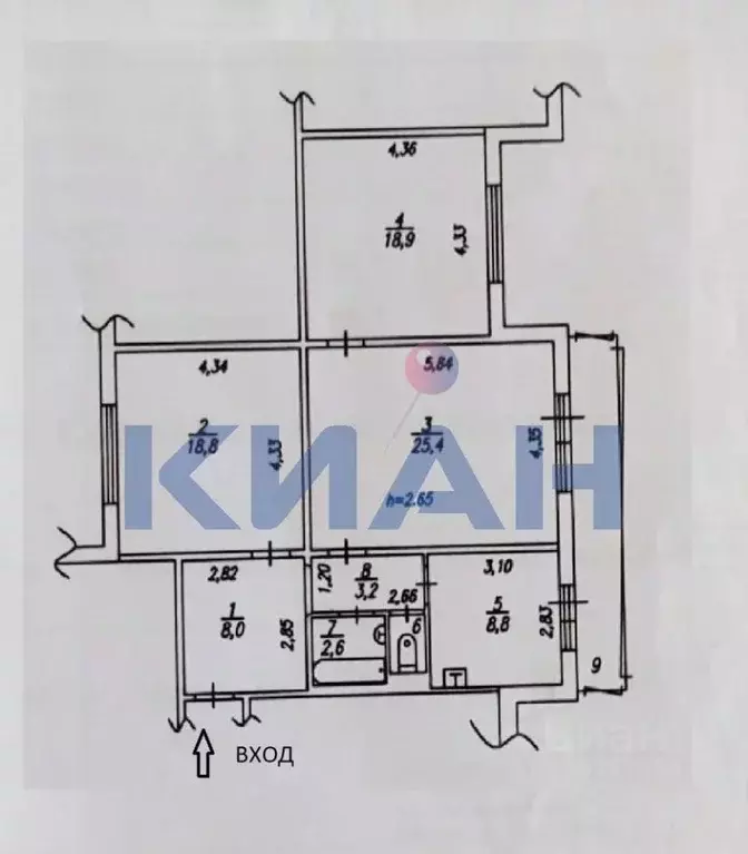 3-к кв. Красноярский край, Красноярск ул. Кутузова, 73а (87.1 м) - Фото 1