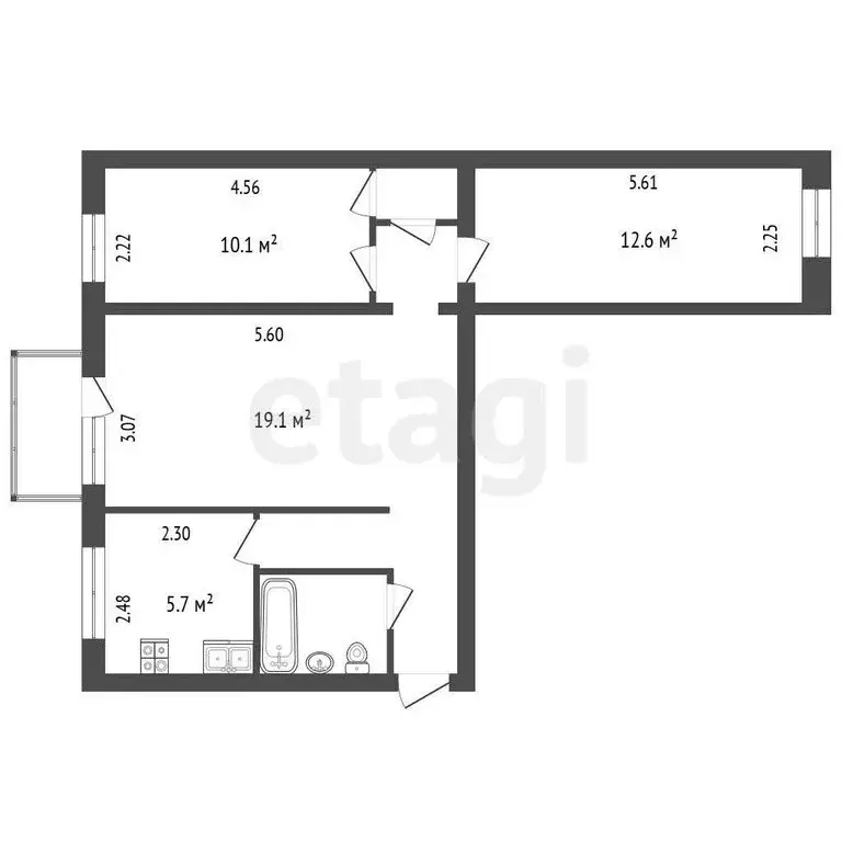 3-комнатная квартира: Петропавловск-Камчатский, Пограничная улица, 14 ... - Фото 1