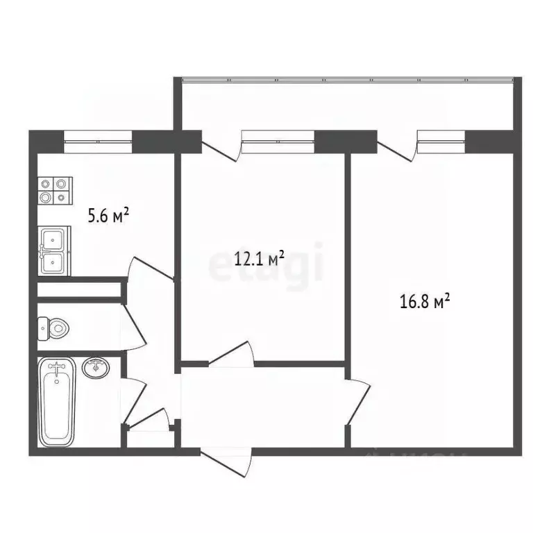 2-к кв. Московская область, Куровское Орехово-Зуевский городской ... - Фото 2
