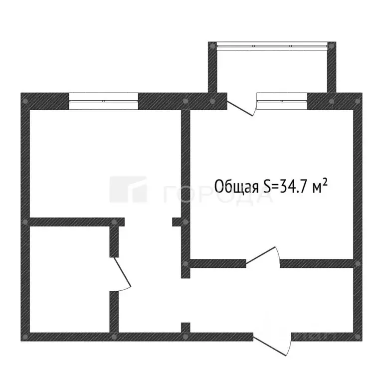 1-к кв. Кемеровская область, Прокопьевск ул. Серова, 1А (34.7 м) - Фото 2