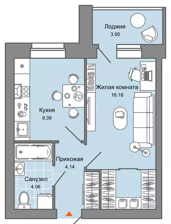 1-к кв. Кировская область, Киров ул. Дмитрия Козулева (36.0 м) - Фото 0