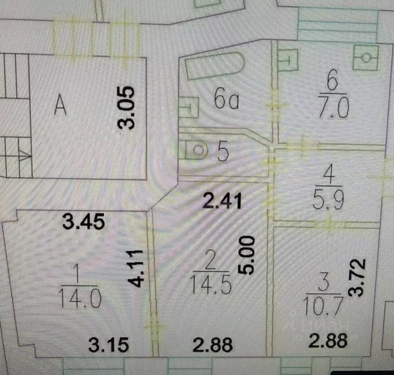 3-к кв. Москва Малый Козихинский пер., 8/18 (60.0 м) - Фото 2