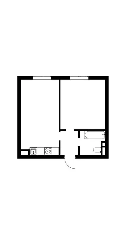 1-комнатная квартира: посёлок Молодёжный, улица Вадима Усова, 24 (34 ... - Фото 1