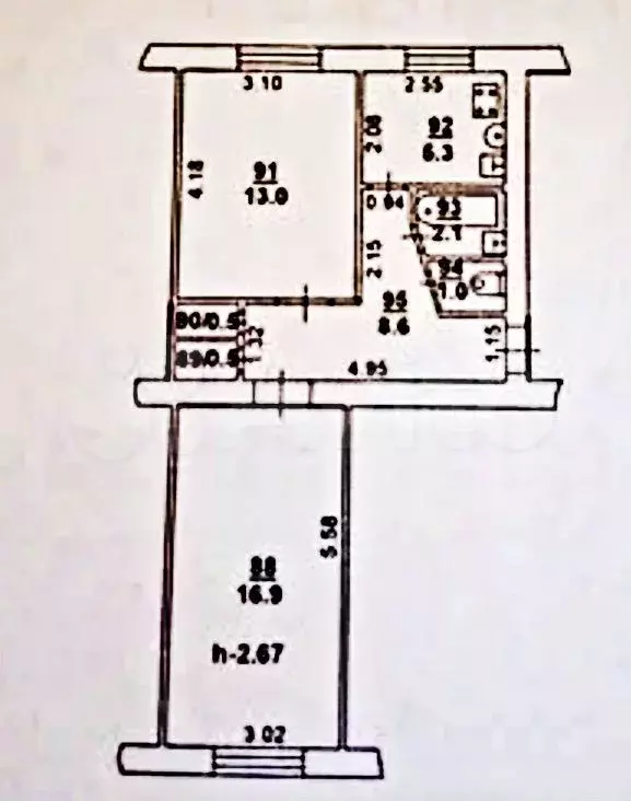 2-к. квартира, 50 м, 1/5 эт. - Фото 0