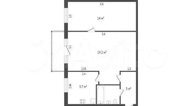 2-к. квартира, 44,7 м, 4/5 эт. - Фото 0