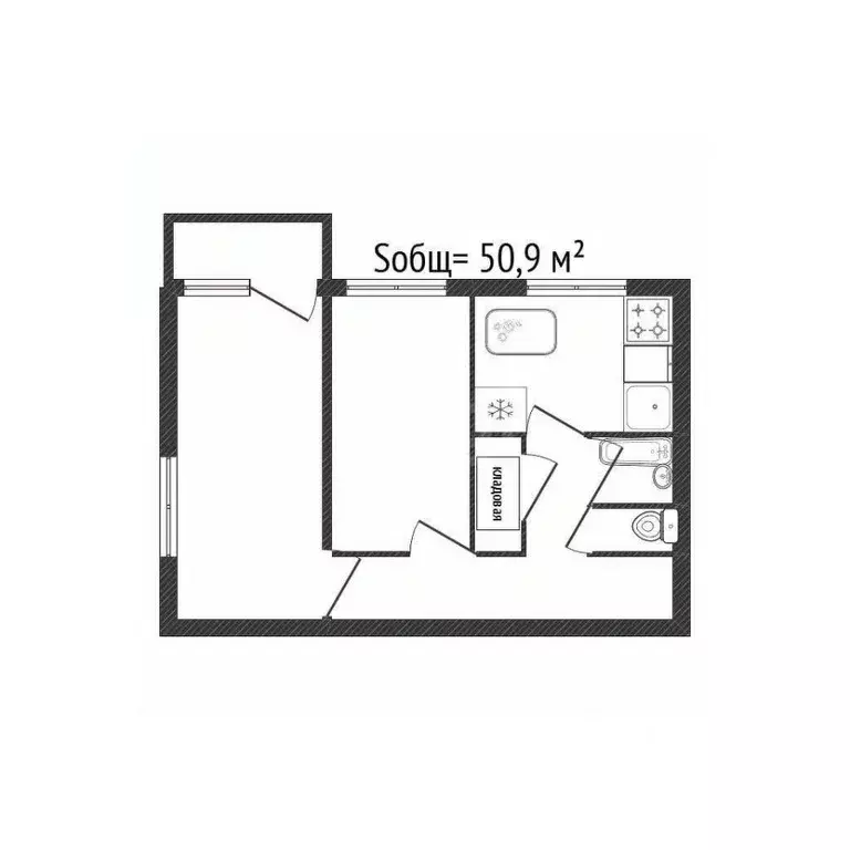2-к кв. Брянская область, Карачев ул. Луначарского, 199 (50.9 м) - Фото 2