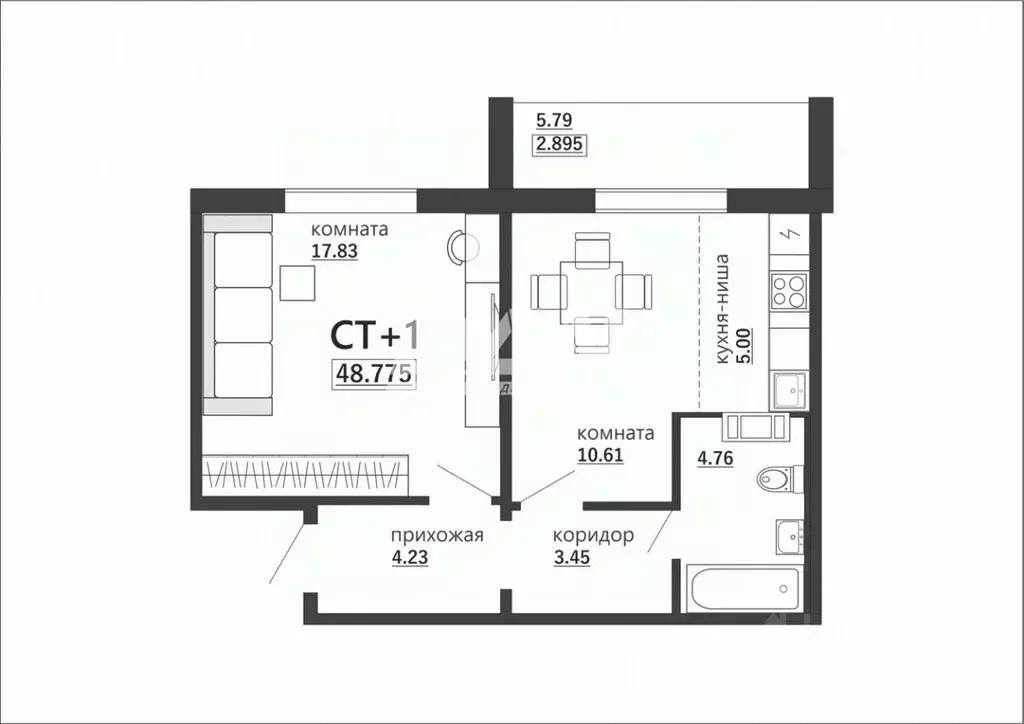 1-к кв. Челябинская область, Челябинск Артиллерийская ул., 97 (48.78 ... - Фото 2