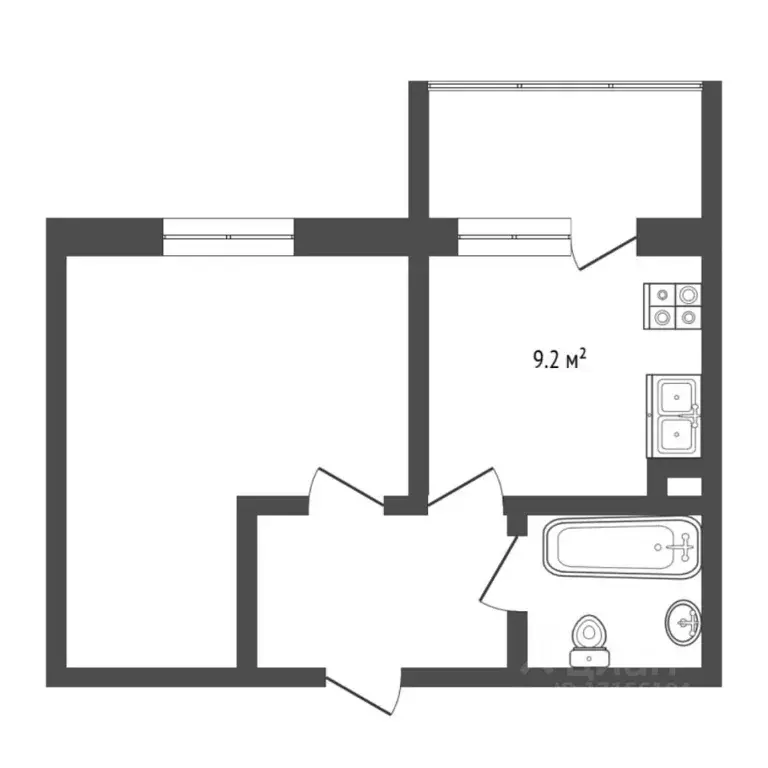 1-к кв. Тюменская область, Тюмень Мелиораторов мкр, ул. Сидора ... - Фото 2