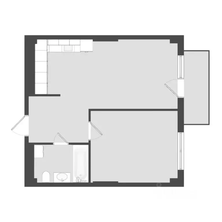 2-к кв. Саха (Якутия), Якутск Вилюйский тракт, 4-й км, 3/1 (46.12 м) - Фото 0